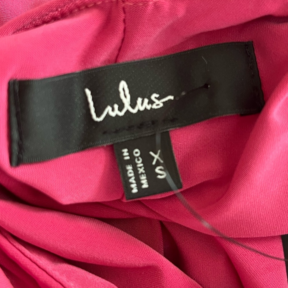 Lulu's Vibrant Fuchsia Pink Column Maxi Dress Women’s size XS - Picture 9 of 13